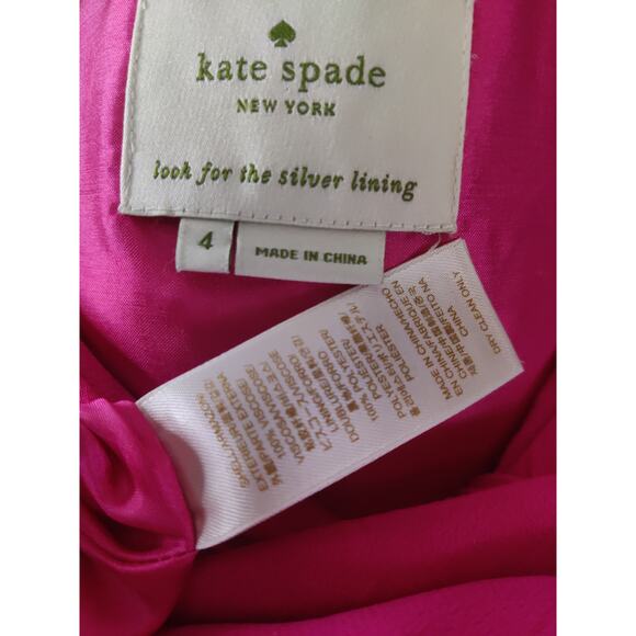 Kate Spade Pink & Red Trim Color Block Sleeveless A-Line Dalene Dress Size 4 - Picture 9 of 9